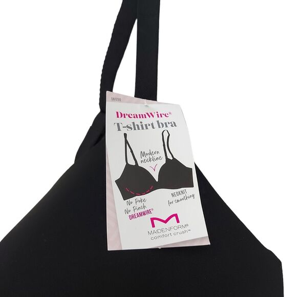 Maidenform Comfort Crush T-Shirt Bra Womens XXXL Black Wired Adjustable Strap - Picture 6 of 10